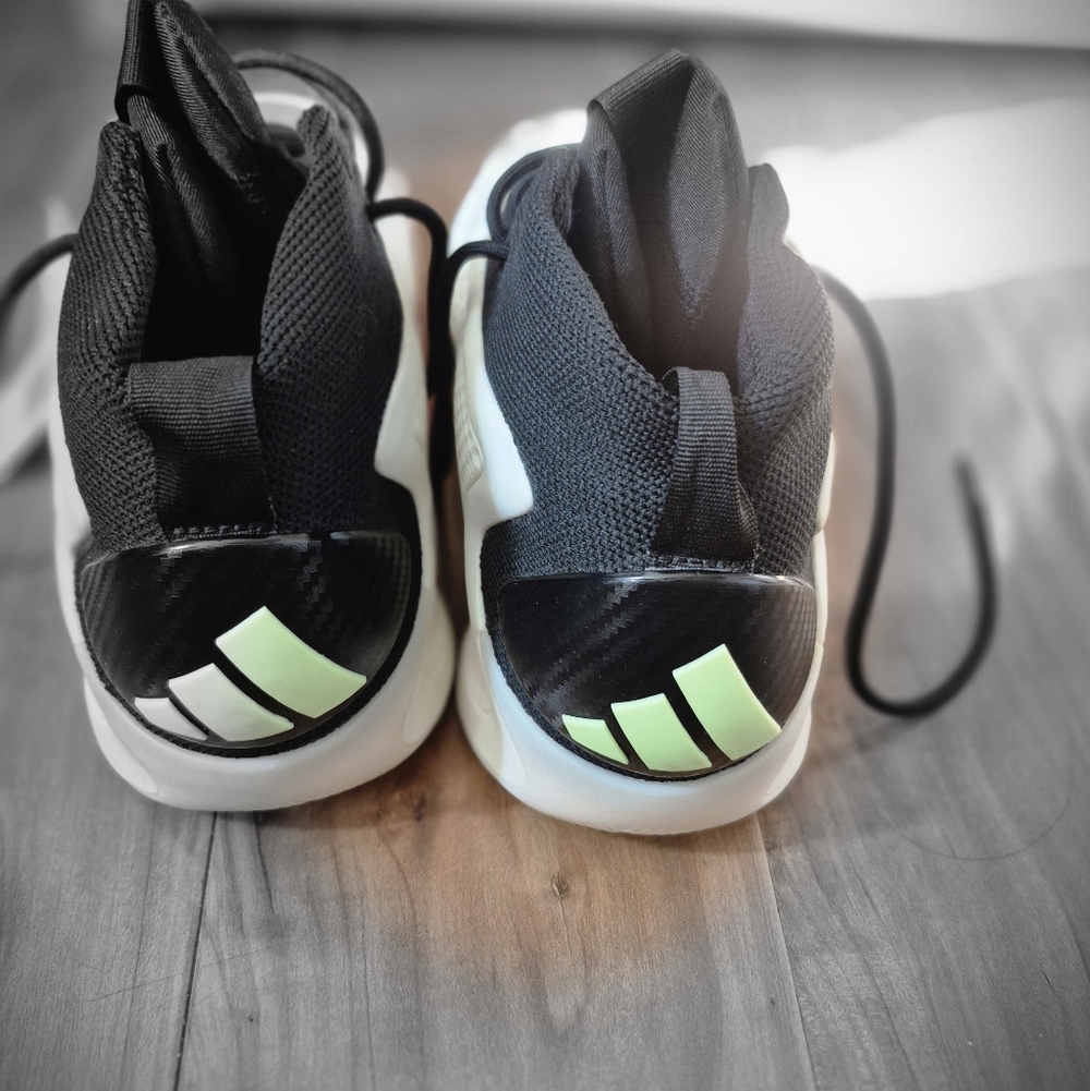Adidas  Black and White Sneakers with Neon Accents